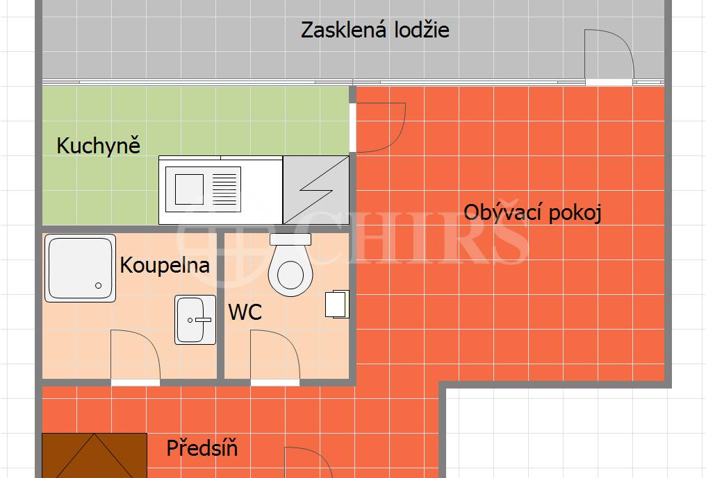 Prodej bytu 1+1/L, OV, ul. Sládkovičova, Krč, Praha 4