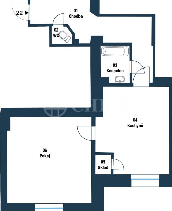 Prodej bytu 1+1, OV, 62,9m2, ul. U Pekáren 253/2 ,