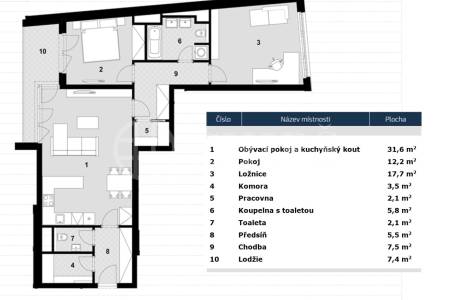Prodej bytu 3+kk/L, sklep, garáž, OV, cca 100m2 vč. lodžie a sklepa, ul. Sokolovská 1019/312a, P-9