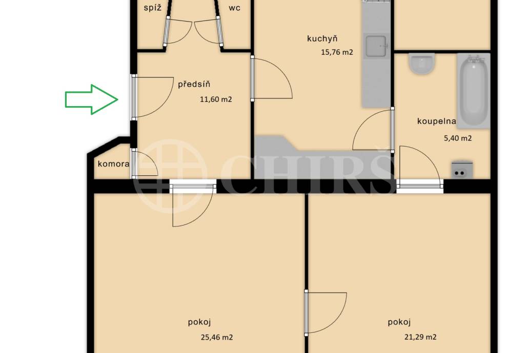 Prodej bytu 3+1 s balkonem, OV, 88m2, ul. Verdunská 534/4, Praha 6 - Bubeneč