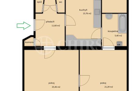 Prodej bytu 3+1 s balkonem, OV, 88m2, ul. Verdunská 534/4, Praha 6 - Bubeneč