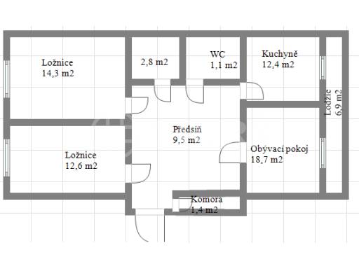 Prodej bytu 3+1/L, DV, 82m2, ul. Neustupného 1836/14, Praha 13