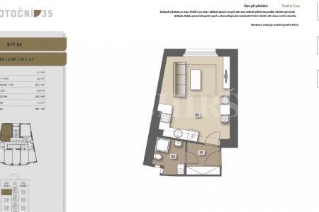 Prodej bytu 1+kk, 30 m2, ul. Přípotoční, Praha 10, Vršovice