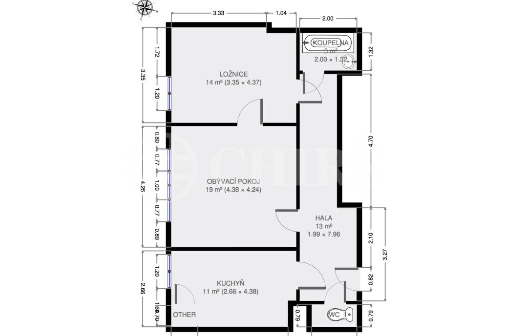 Prodej bytu 2+1, DV, 60m2, ul. Na Hubálce 988/7, P-6 Střešovice