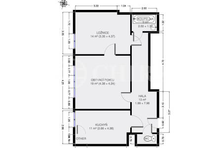 Prodej bytu 2+1, DV, 60m2, ul. Na Hubálce 988/7, P-6 Střešovice