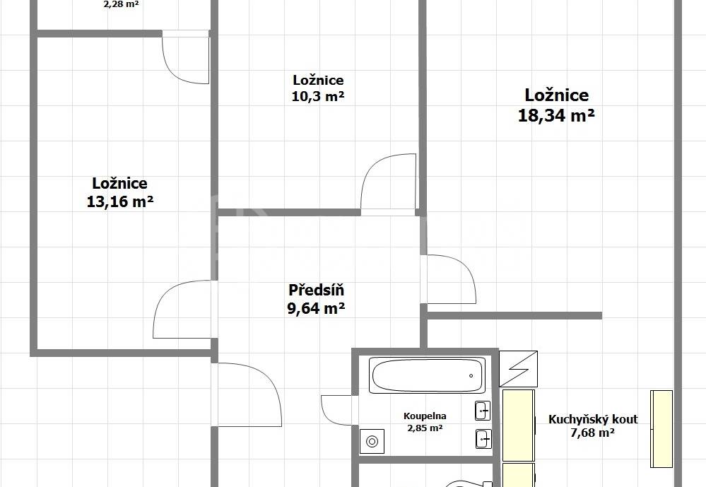 Pronájem bytu 3+kk+lodžie, OV, 66 m2, ul. Bazovského 1231/2, P-6 Řepy