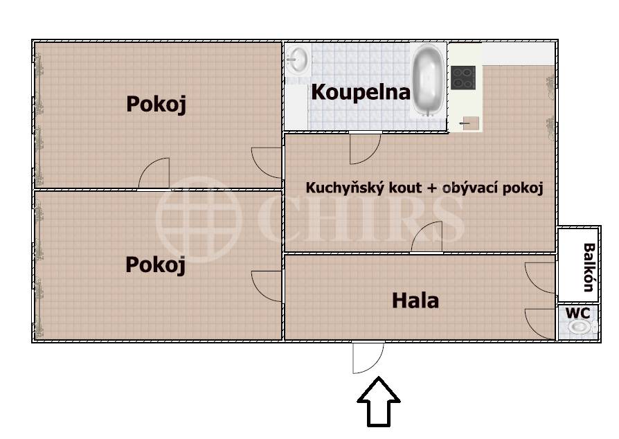 Prodej bytu 3+kk s balkónem, 90 m2, OV, ul. Generála Píky 549/4, Praha 6 - Dejvice