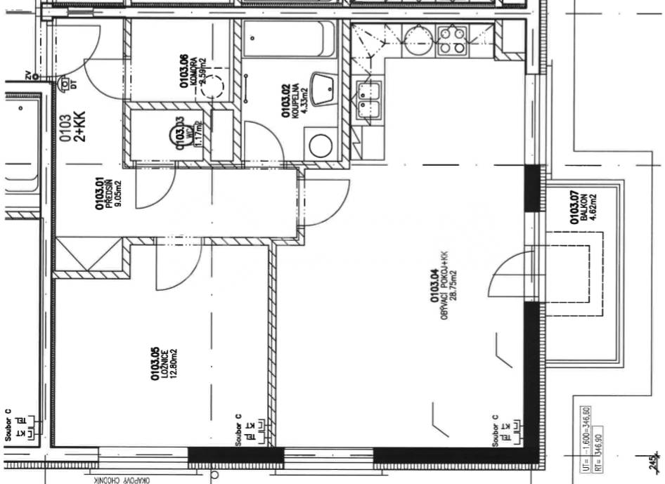 Prodej bytu 2+kk s balkonem, OV, 59m2, ul. Smetáčkova 1485/4, Praha 5 - Stodůlky