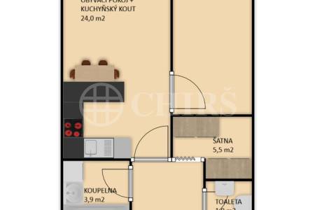 Prodej bytu 2+kk s balkonem, OV, 68m2, ul. Trnkovo náměstí 1112/1, Praha 5 - Hlubočepy