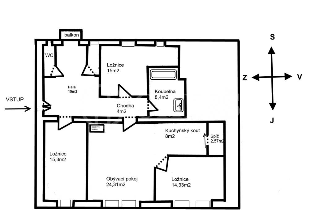 Prodej bytu 4+kk/B, OV, 108m2, ul. Generála Píky 518/2, Praha 6 - Dejvice