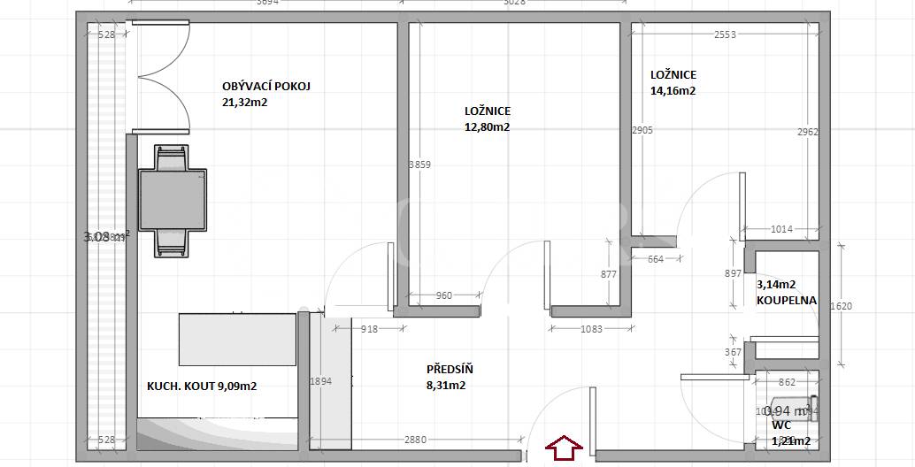 Prodej bytu 3+1 s lodžií, OV, 70m2, ul. K Zahrádkám 1010/37, Praha 5 - Stodůlky