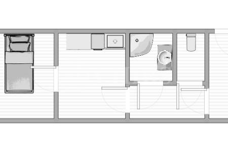 Pronájem bytu 1+1 s balkonem, OV, 37m2, ul. Křižíkova 328/81, Praha 8 - Karlín