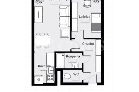 Pronájem bytu 2+kk, 45 m2, Trávníčkova 29, Praha 5 - Stodůlky