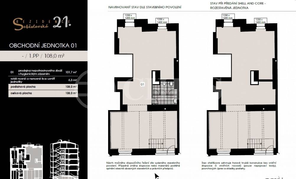 Prodej obchodní jednotky, 108 m², ul. Soběslavská, Praha 3 – Vinohrady