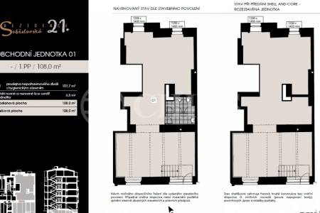 Prodej obchodní jednotky, 108 m², ul. Soběslavská, Praha 3 – Vinohrady