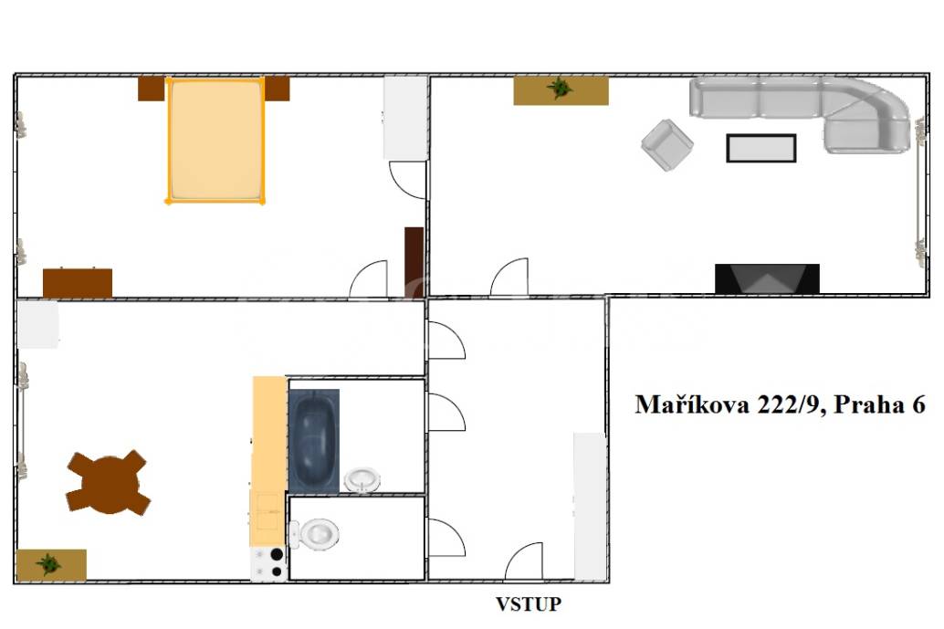 Prodej bytu 2+1, OV, 55 m2, ul. Maříkova 222/9, Praha 6 - Petřiny