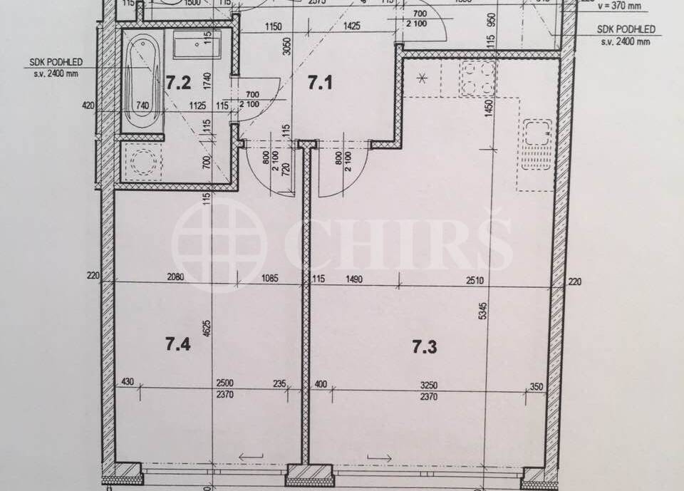 Pronájem bytu 2+kk s lodžií a garážovým stáním, OV, 66m2, ul. U Nikolajky 3325/34, Praha 5 - Smíchov