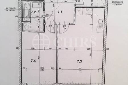 Pronájem bytu 2+kk s lodžií a garážovým stáním, OV, 66m2, ul. U Nikolajky 3325/34, Praha 5 - Smíchov