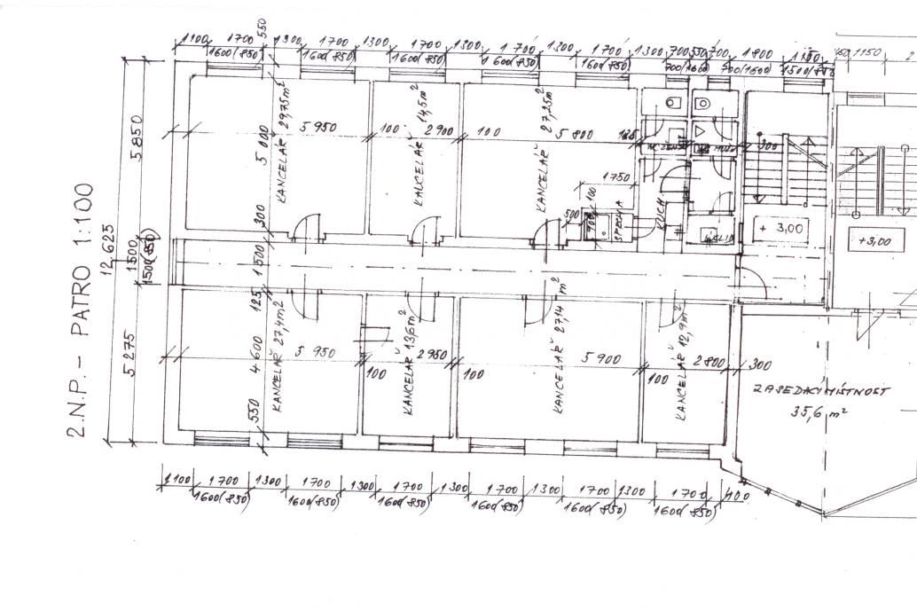 Pronájem  3 kanceláří, OV, 2x30m2+1x15m2, ul. Do Koutu 2073/1a, P-4 Komořany