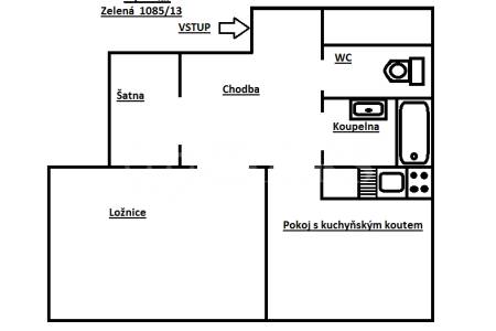 Prodej bytu 2+kk, OV, 59m2, ul. Zelená 1085/13, Praha 6 - Dejvice