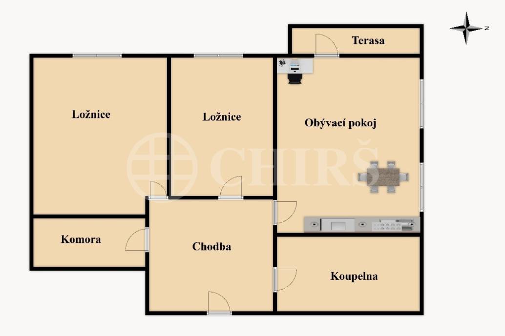 Pronájem bytu 3+kk s terasou, OV, 91m2, ul. Hugo Haase 1228/1, Praha 5 - Hlubočepy